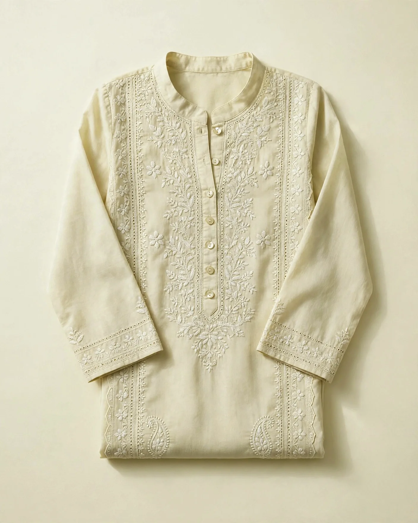 Chikankari Beige Kurta