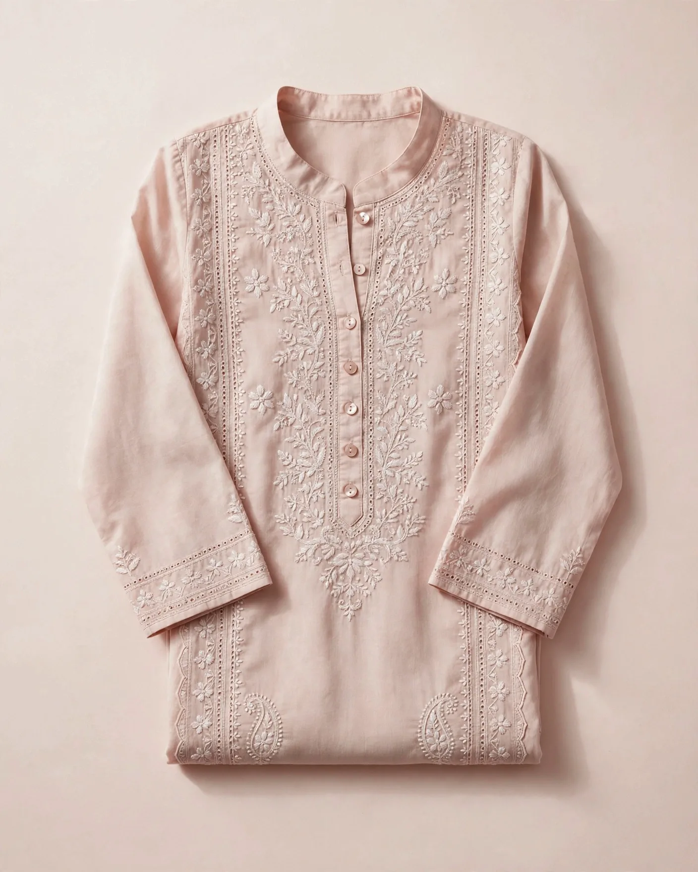 Chikankari Beige Kurta