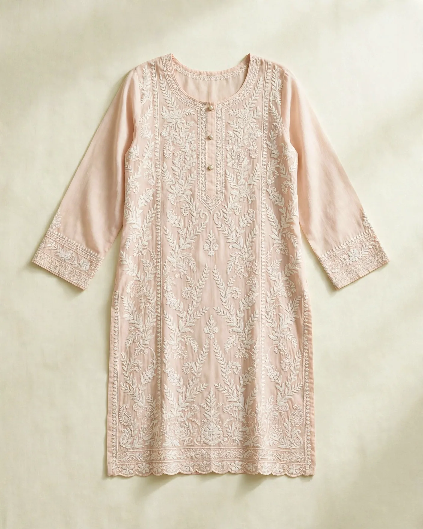 Chikankari Pastelpink Kurta