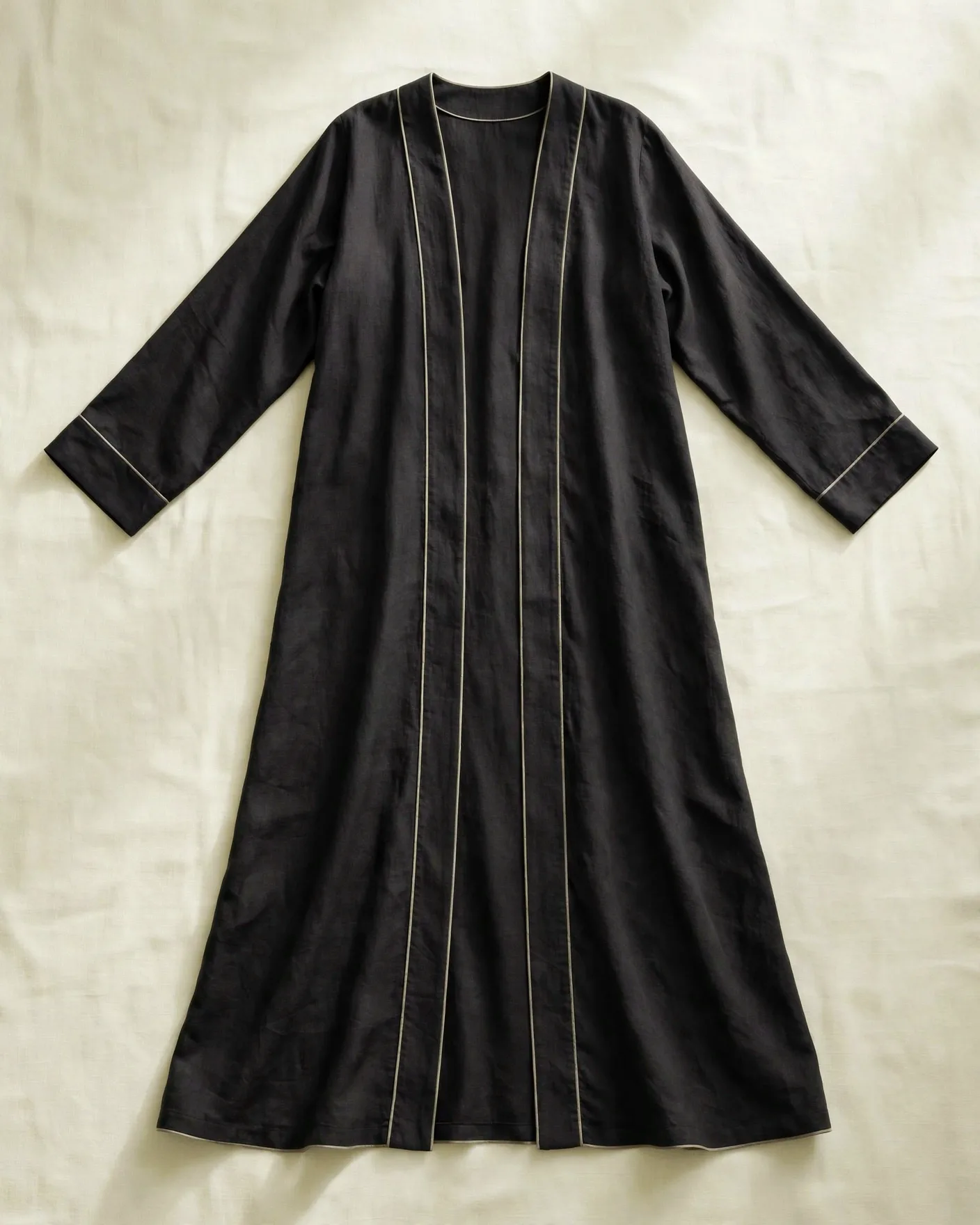 Black Piping Abaya
