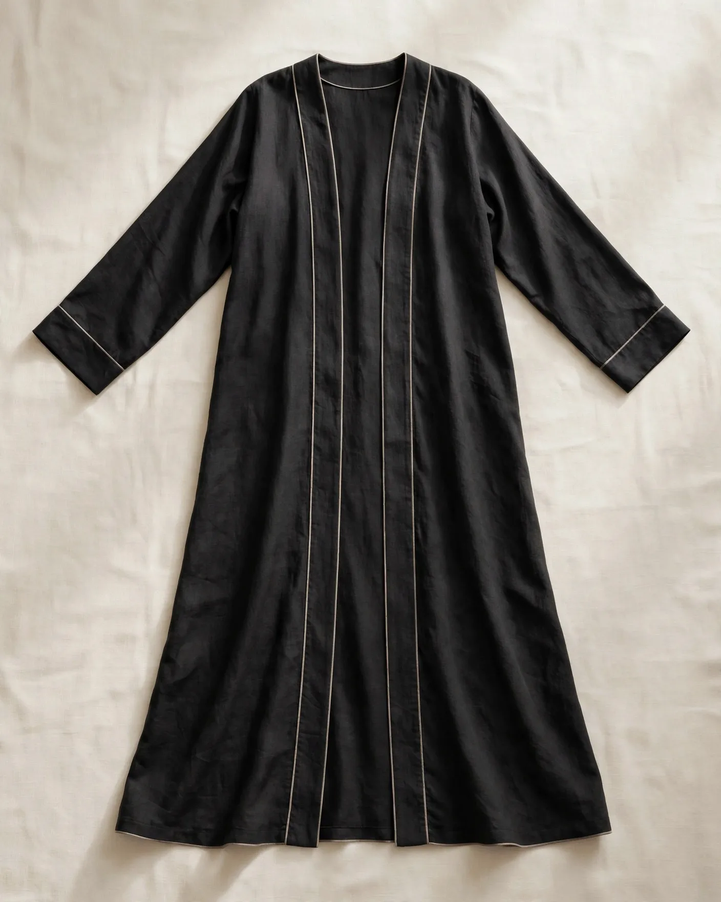 Black Piping Abaya