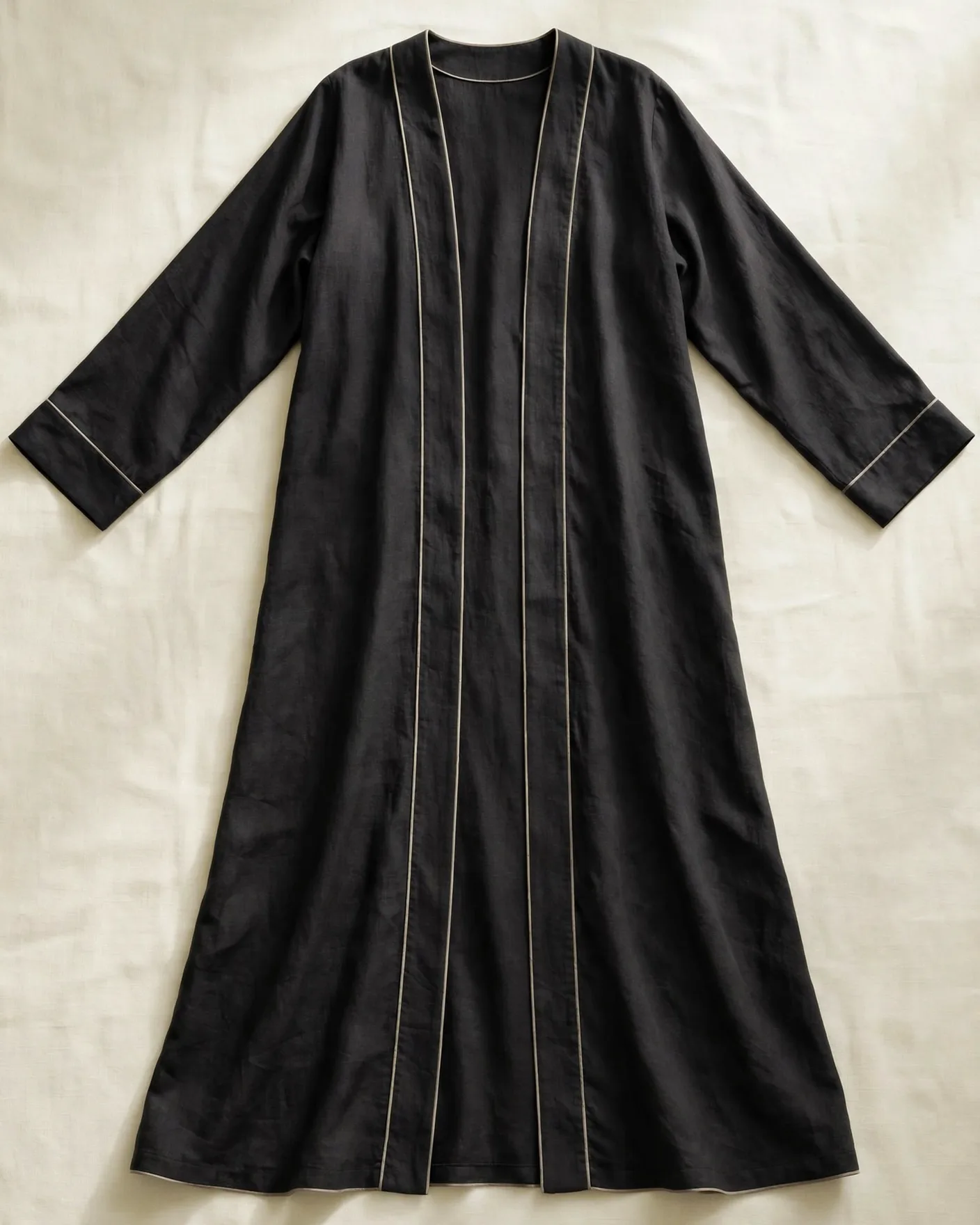 Black Piping Abaya