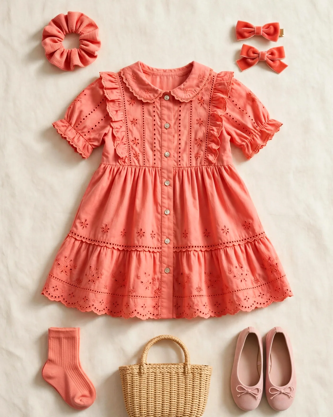 Coral Girls' Dress