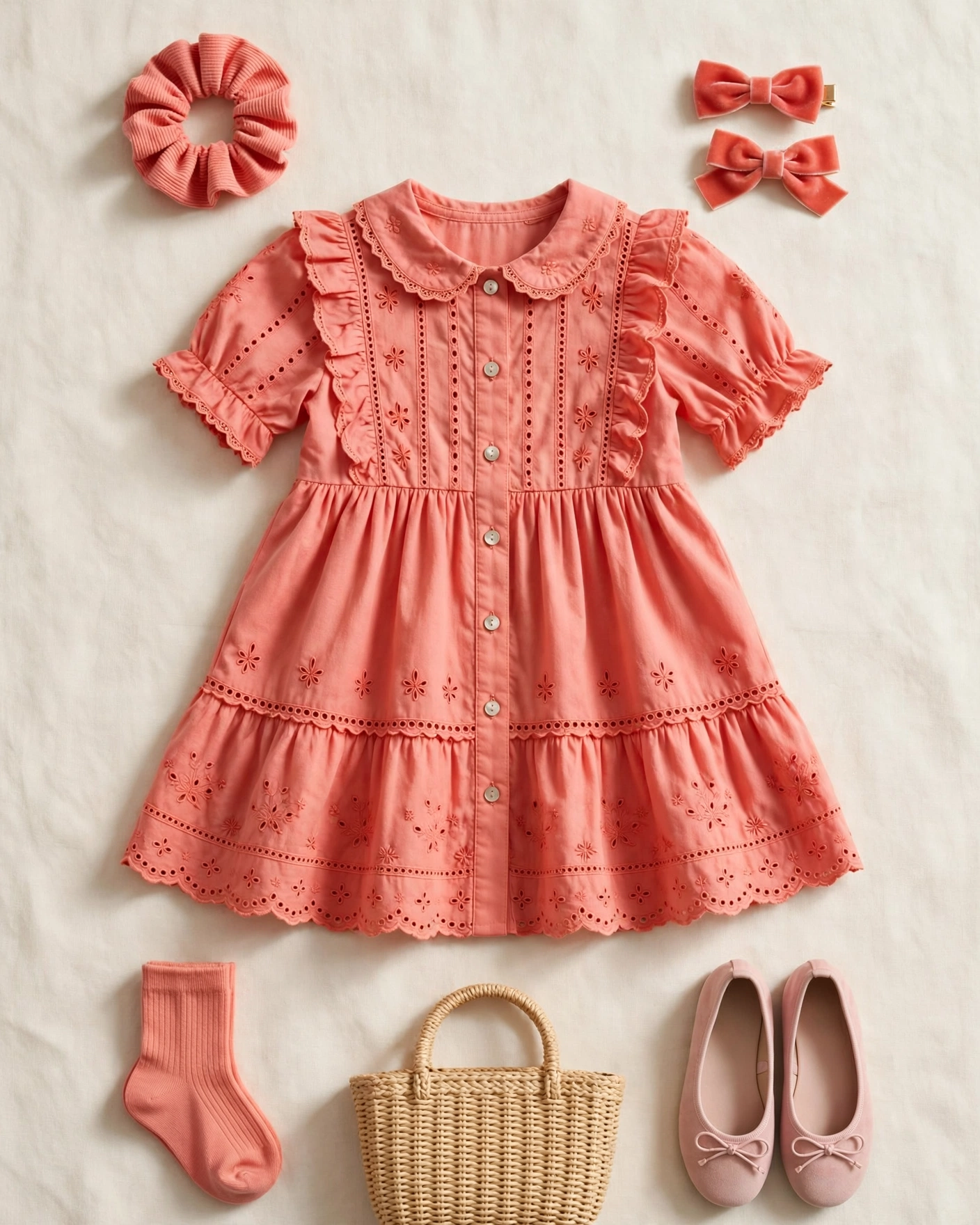 Coral Girls' Dress